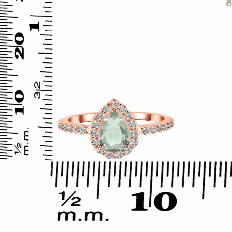 Green Amethyst & White Topaz Ring GRA-RDR-3161.