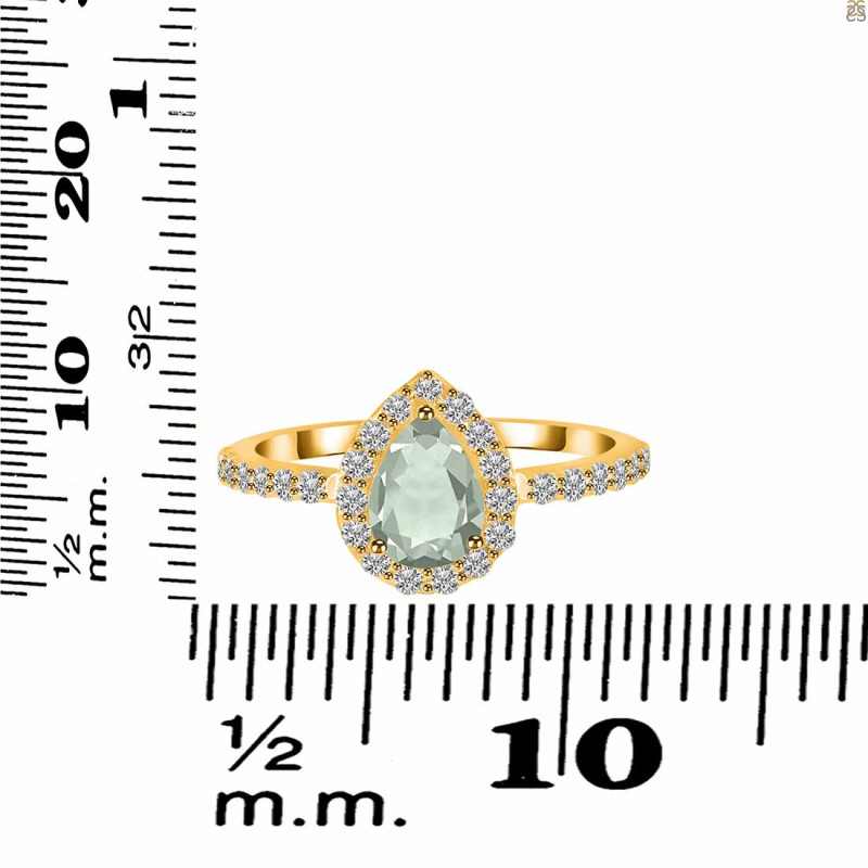 Green Amethyst & White Topaz Ring GRA-RDR-3161.