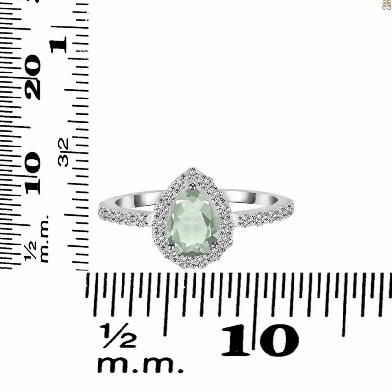 Green Amethyst & White Topaz Ring GRA-RDR-3161.