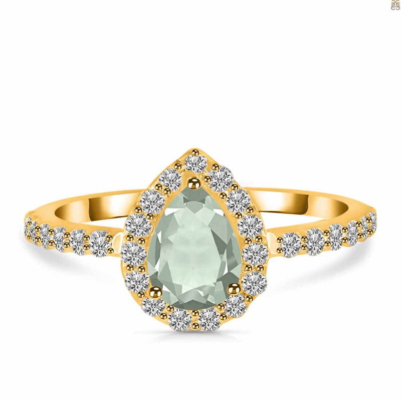 Green Amethyst & White Topaz Ring GRA-RDR-3161.