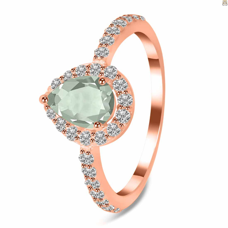 Green Amethyst & White Topaz Ring GRA-RDR-3161.