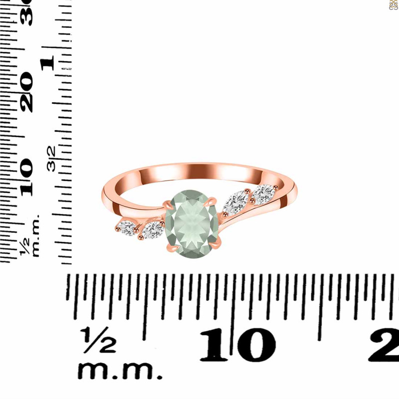 Green Amethyst & White Topaz Ring GRA-RDR-3163.
