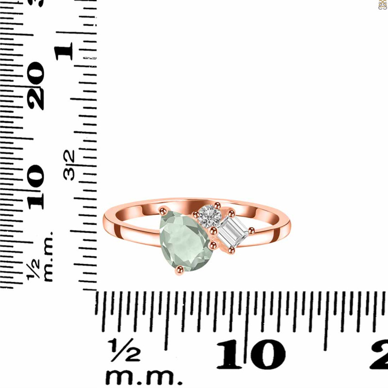 Green Amethyst & White Topaz Ring GRA-RDR-3199.