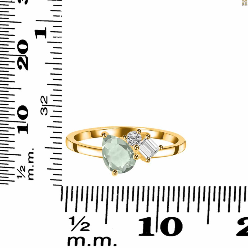 Green Amethyst & White Topaz Ring GRA-RDR-3199.