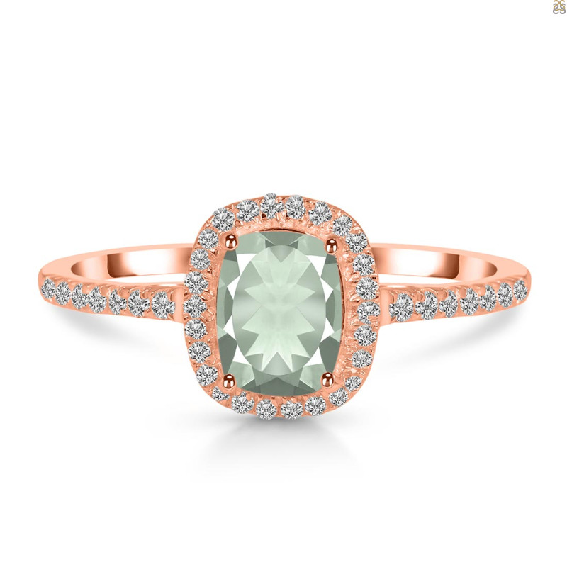 Green Amethyst & White Topaz Ring GRA-RDR-3263.