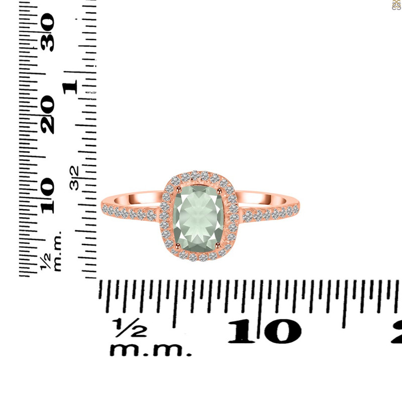 Green Amethyst & White Topaz Ring GRA-RDR-3263.