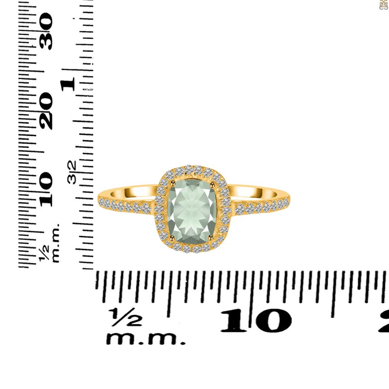 Green Amethyst & White Topaz Ring GRA-RDR-3263.