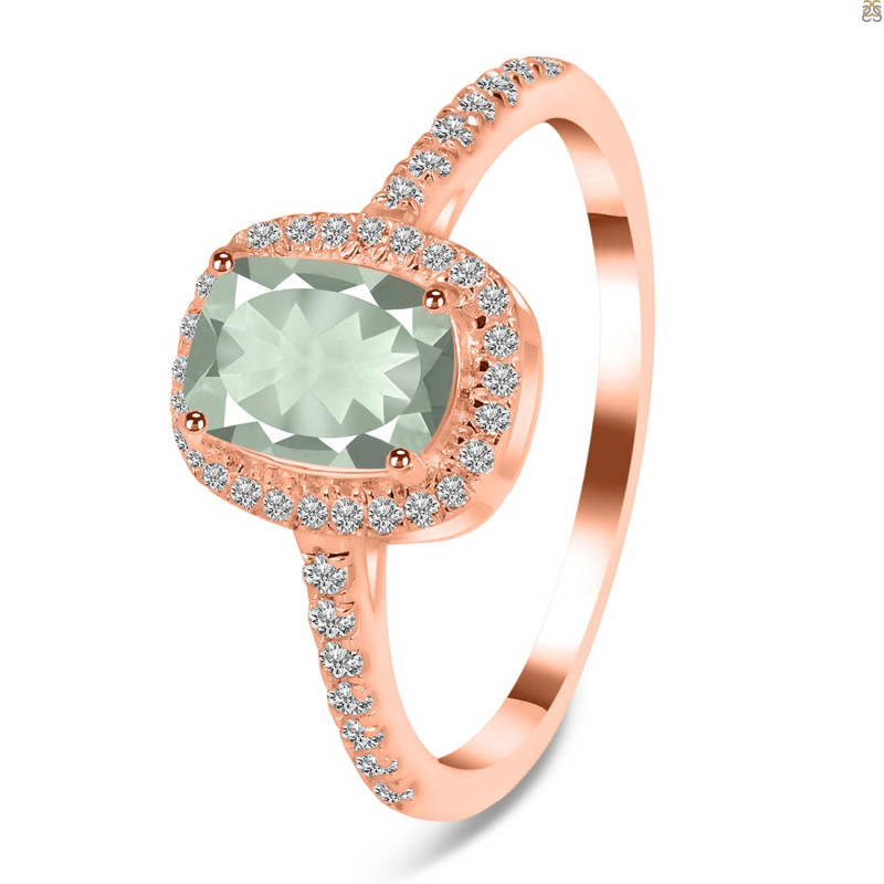 Green Amethyst & White Topaz Ring GRA-RDR-3263.