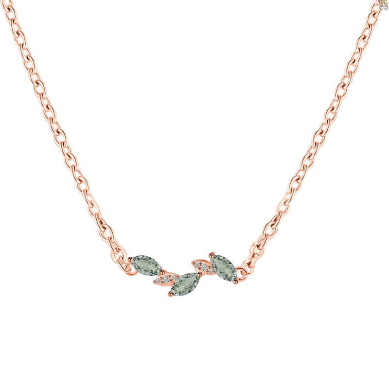 Green Amethyst & White Topaz Necklace GRA-RDN-460.