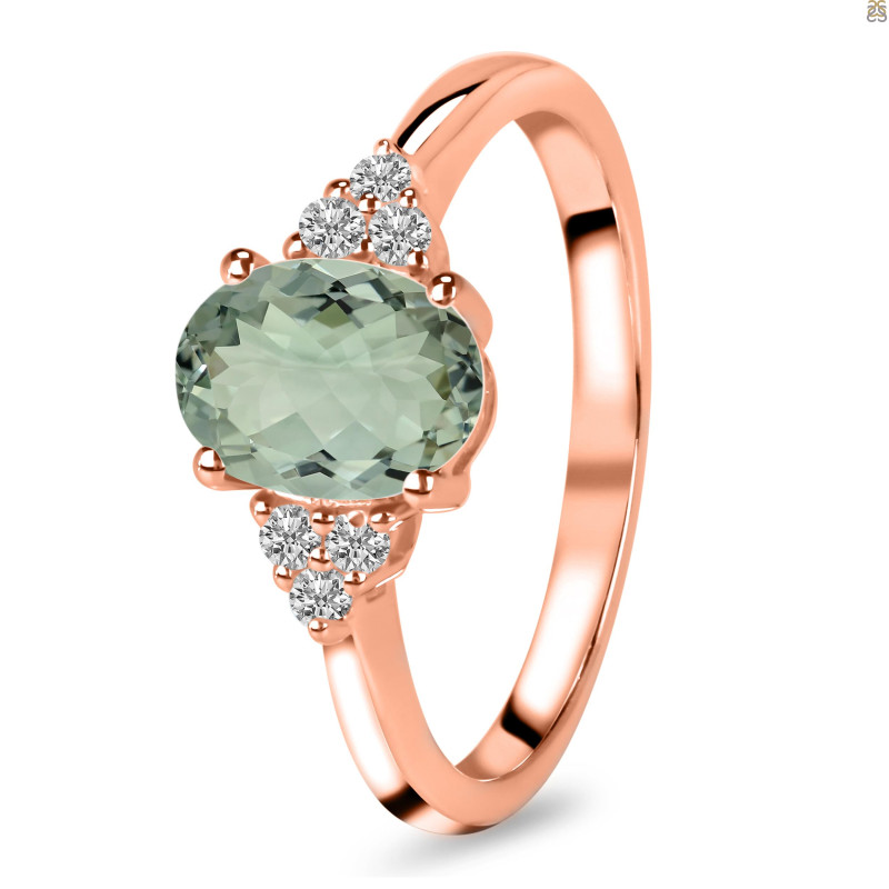 Green Amethyst & White Topaz Ring GRA-RR-364.