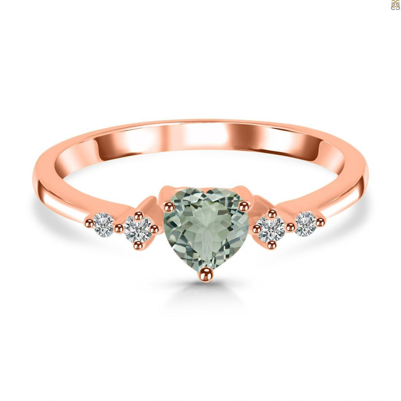 Green Amethyst & White Topaz Ring GRA-RR-424.