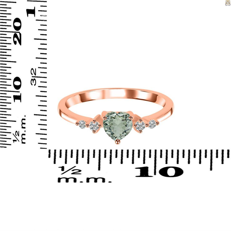 Green Amethyst & White Topaz Ring GRA-RR-424.