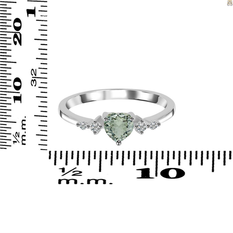 Green Amethyst & White Topaz Ring GRA-RR-424.