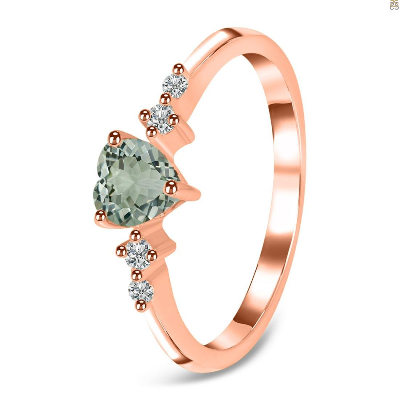 Green Amethyst & White Topaz Ring GRA-RR-424.