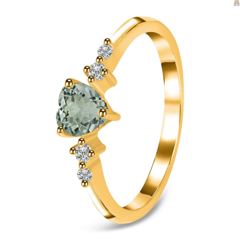 Green Amethyst & White Topaz Ring GRA-RR-424.