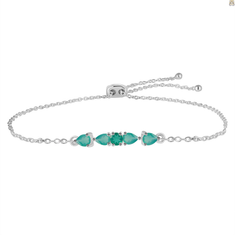 Green Onyx Bracelet With Adjustable Camera Lock GRO-RDB-150.