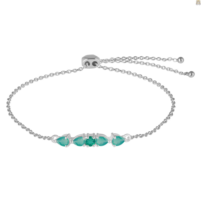 Green Onyx Bracelet With Adjustable Camera Lock GRO-RDB-150.