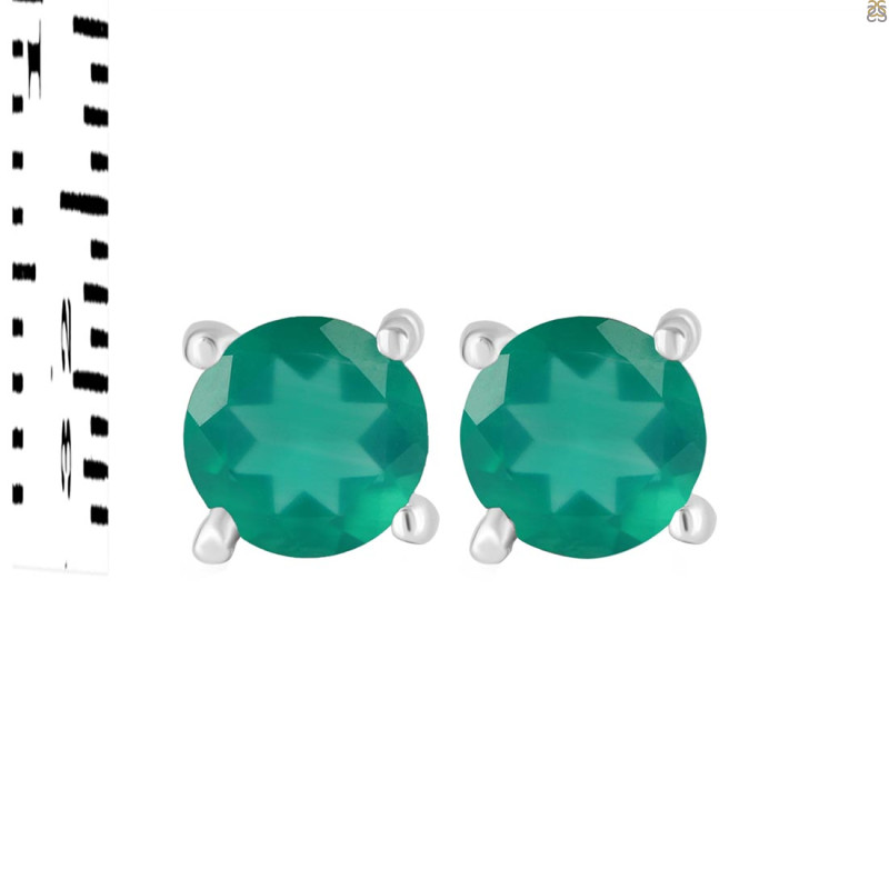 Green Onyx Stud Earring GRO-RDE-1023.