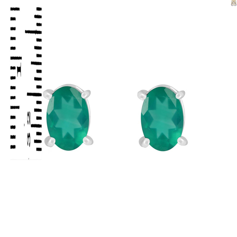 Green Onyx Stud Earring GRO-RDE-1154.