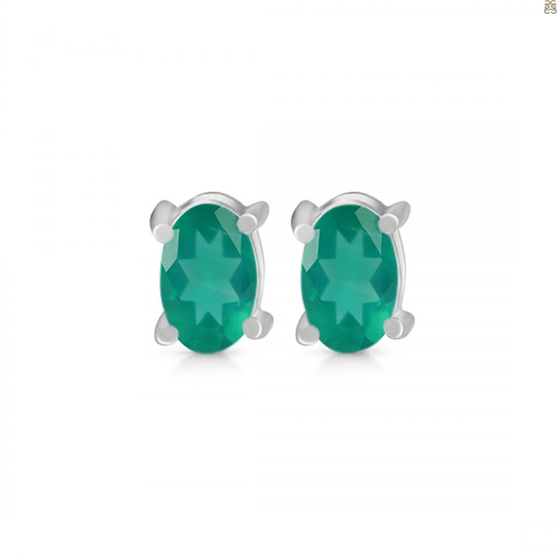 Green Onyx Stud Earring GRO-RDE-1154.
