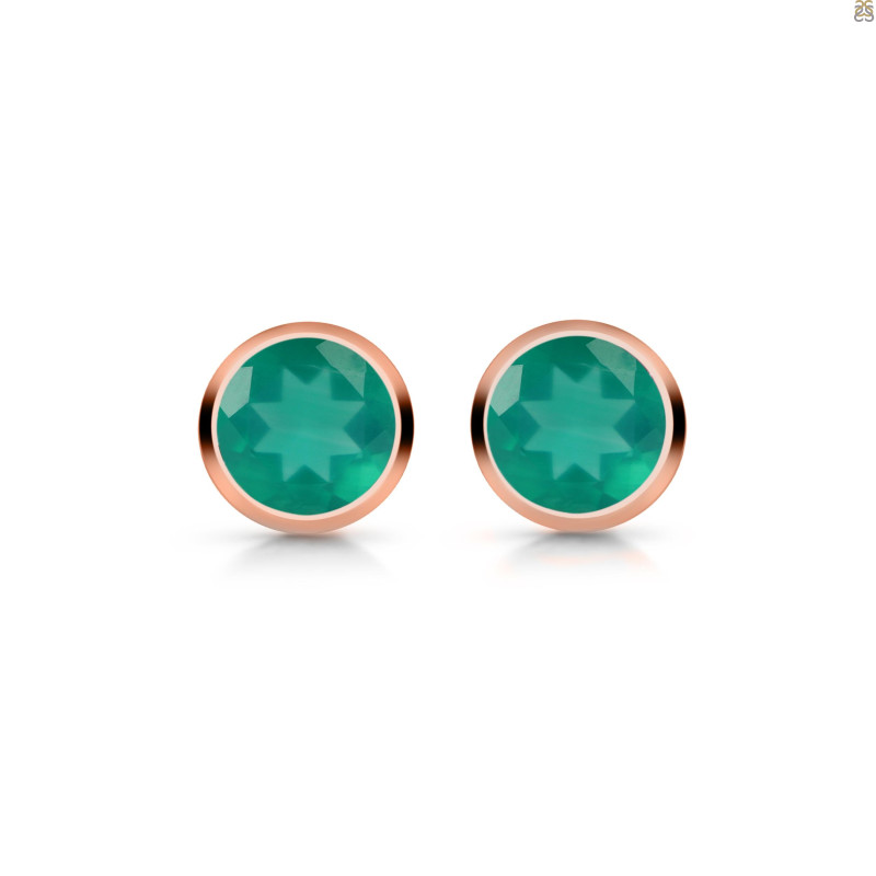 Green Onyx Stud Earring GRO-RDE-1254.