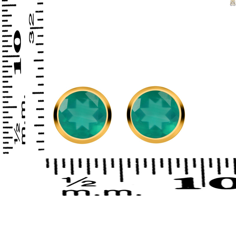 Green Onyx Stud Earring GRO-RDE-1254.
