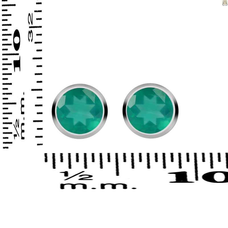 Green Onyx Stud Earring GRO-RDE-1254.
