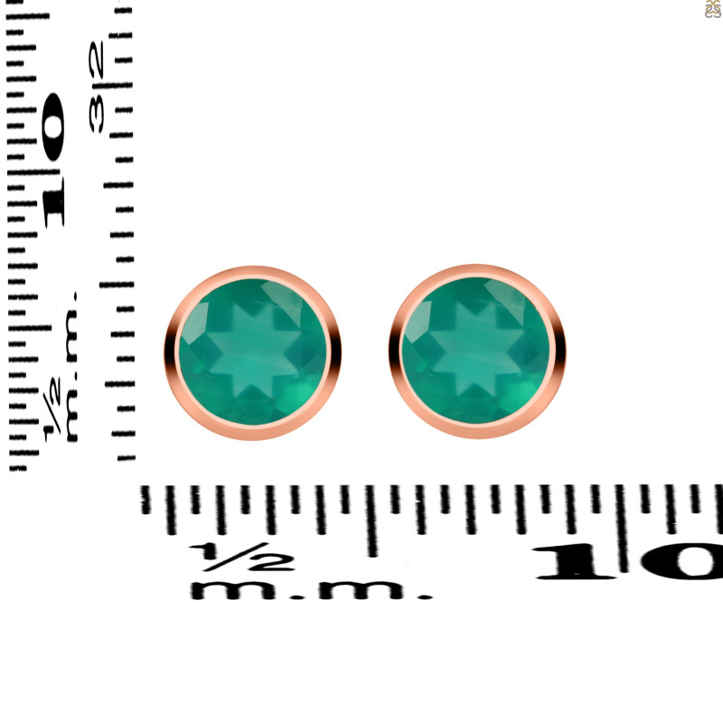 Green Onyx Stud Earring GRO-RDE-1254.