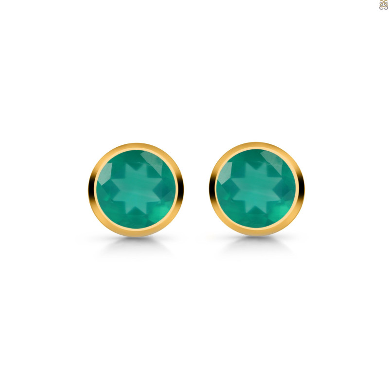 Green Onyx Stud Earring GRO-RDE-1254.