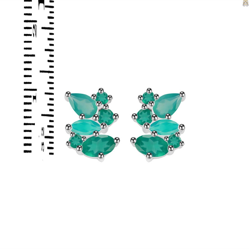 Green Onyx Stud Earring GRO-RDE-1261.