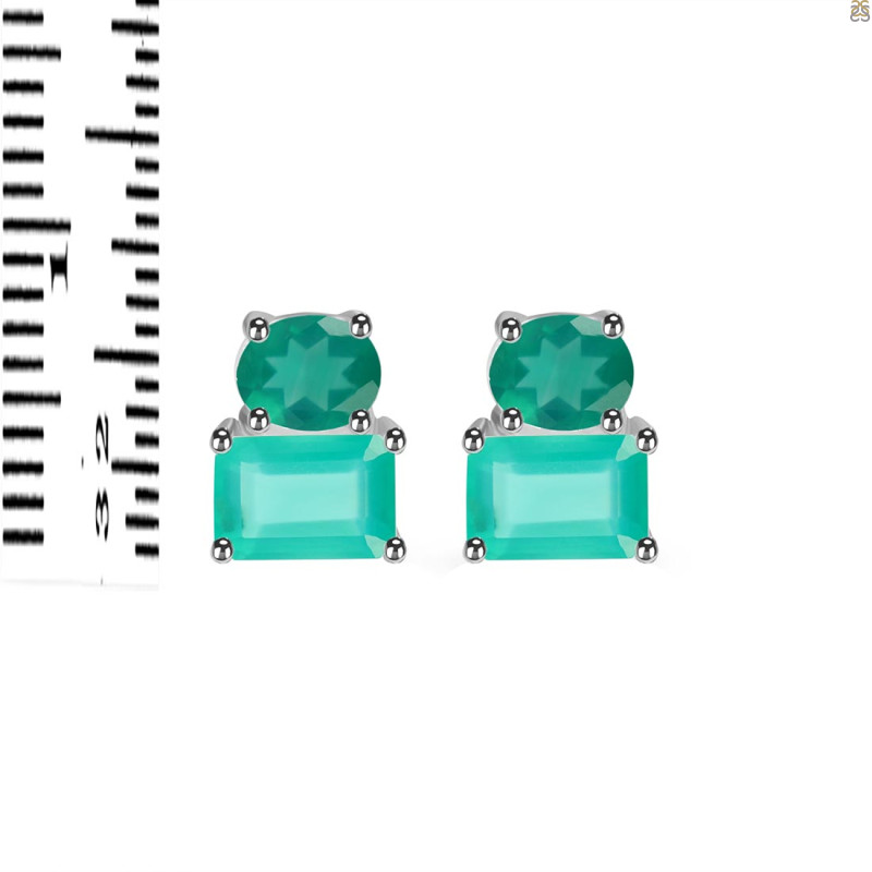 Green Onyx Stud Earring GRO-RDE-1267.