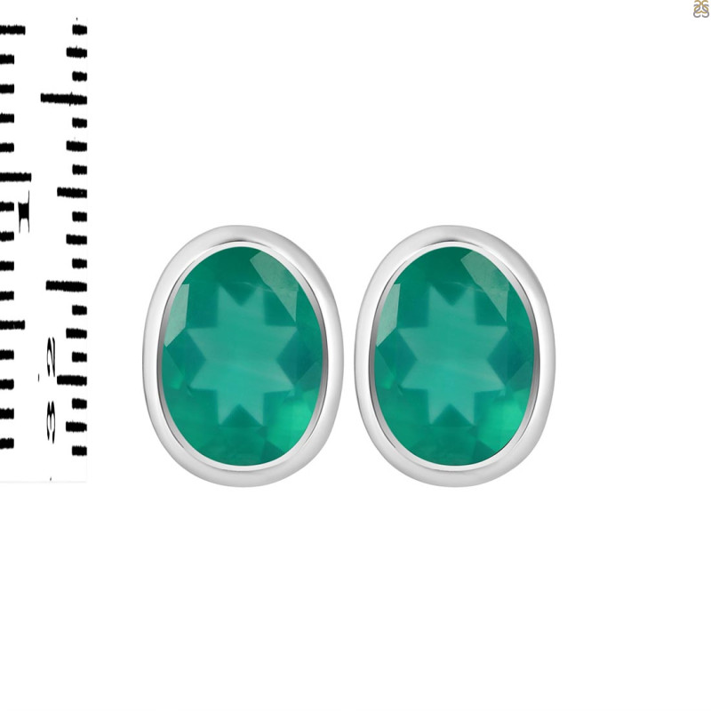 Green Onyx Stud Earring GRO-RDE-1370.