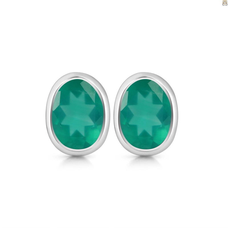 Green Onyx Stud Earring GRO-RDE-1370.