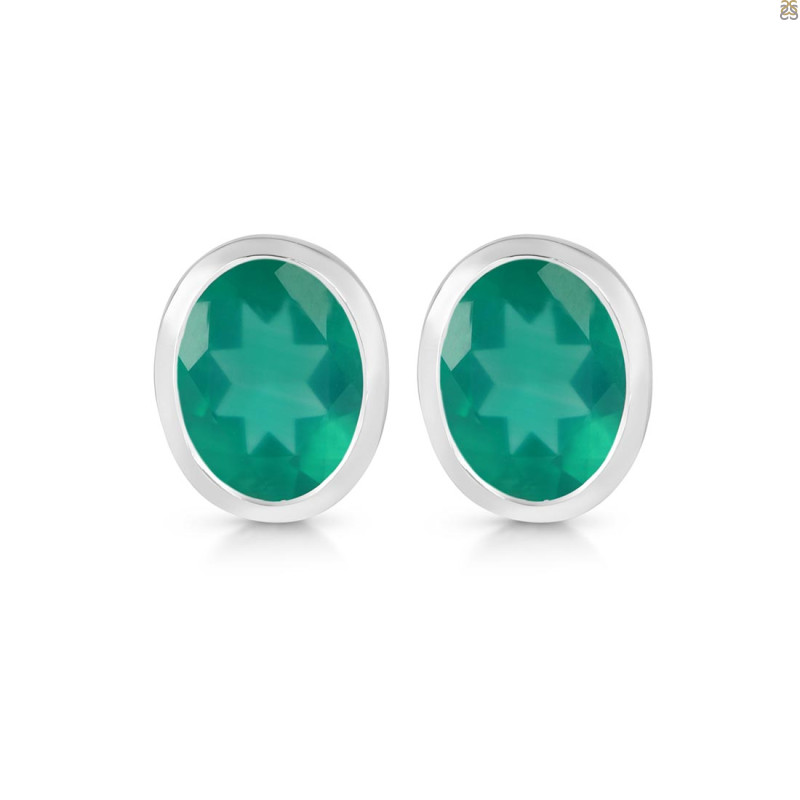 Green Onyx Stud Earring GRO-RDE-1376.