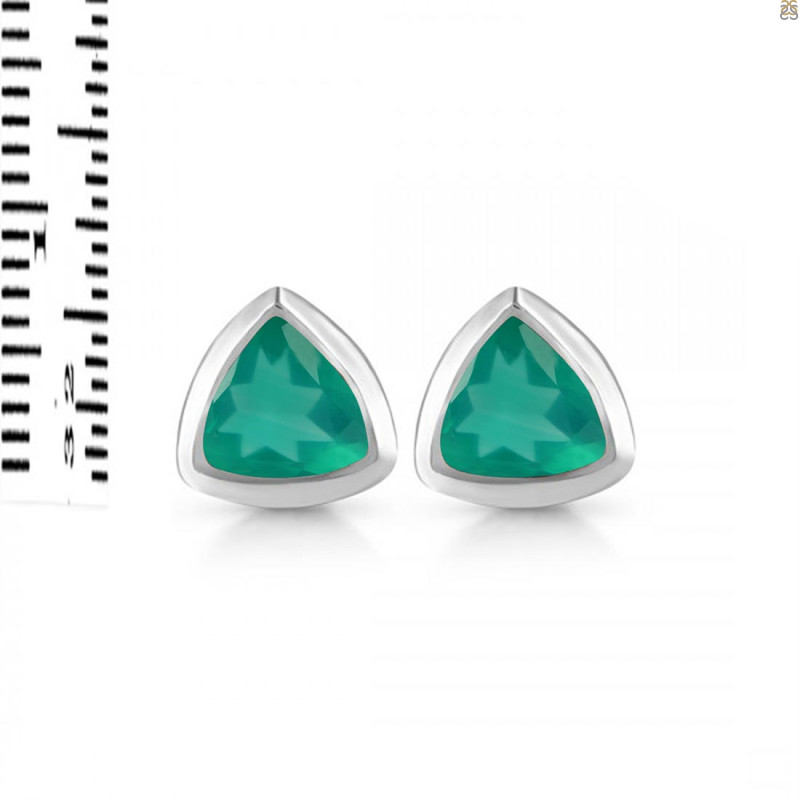Green Onyx Stud Earring GRO-RDE-1378.