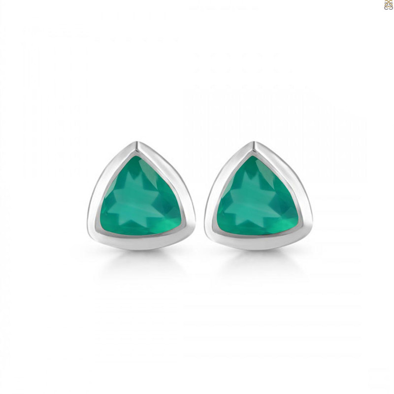 Green Onyx Stud Earring GRO-RDE-1378.