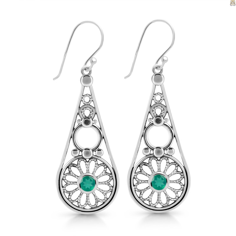 Green Onyx Earring GRO-RDE-572.