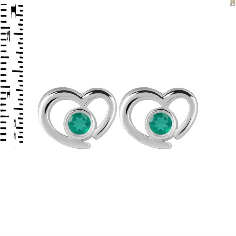 Green Onyx Stud Earring GRO-RDE-610.