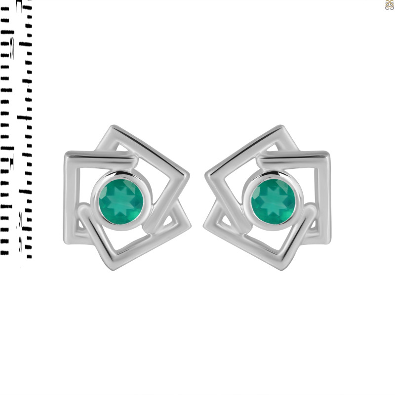 Green Onyx Stud Earring GRO-RDE-627.
