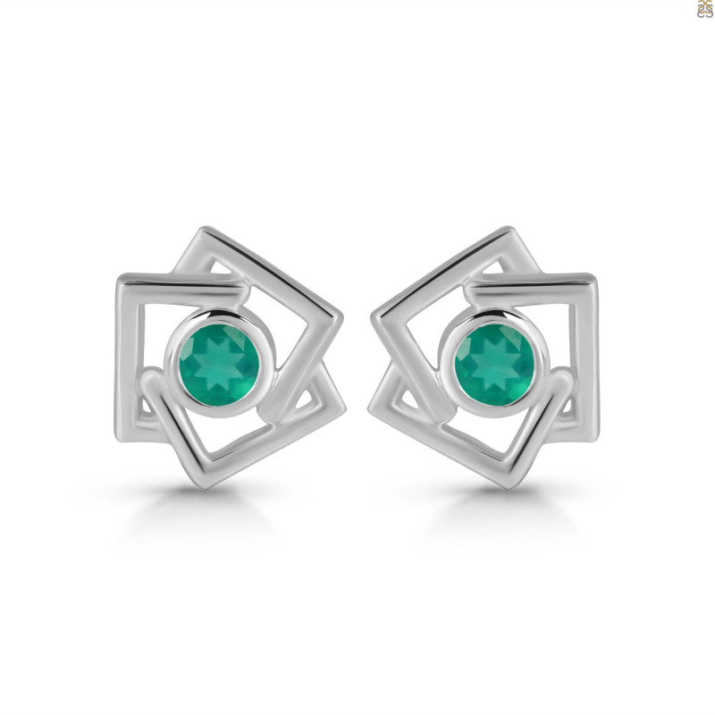 Green Onyx Stud Earring GRO-RDE-627.