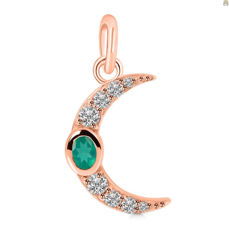 Green Onyx & White Topaz Pendant GRO-RDP-691.