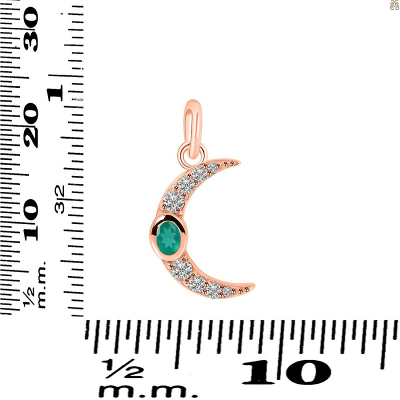 Green Onyx & White Topaz Pendant GRO-RDP-691.