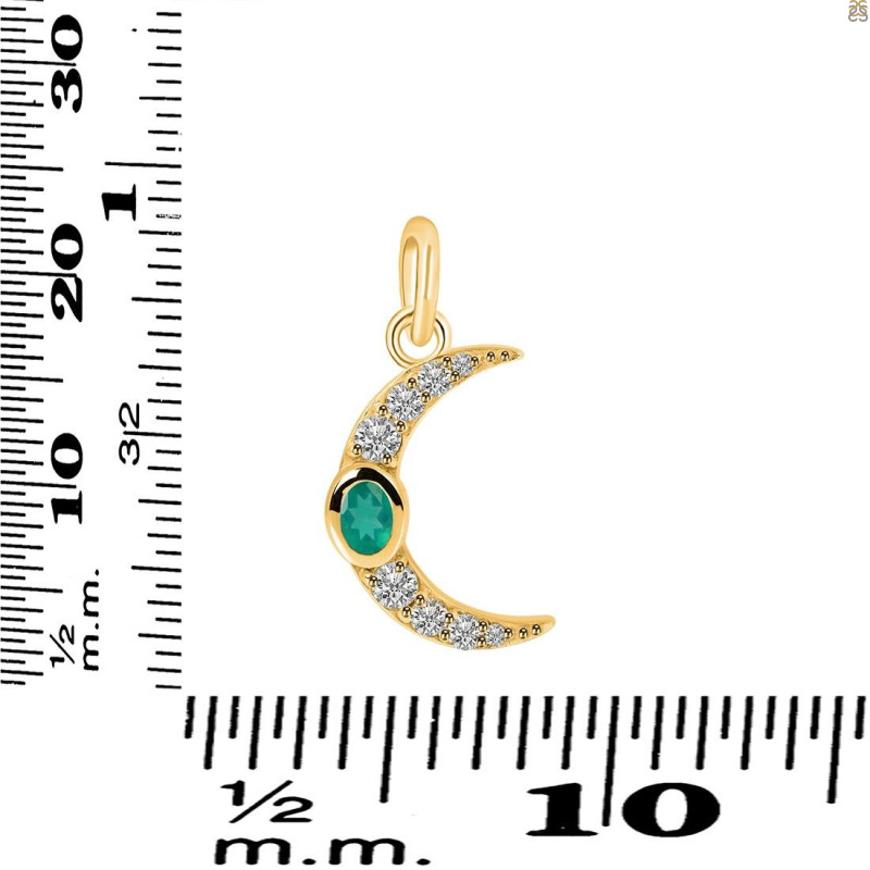 Green Onyx & White Topaz Pendant GRO-RDP-691.