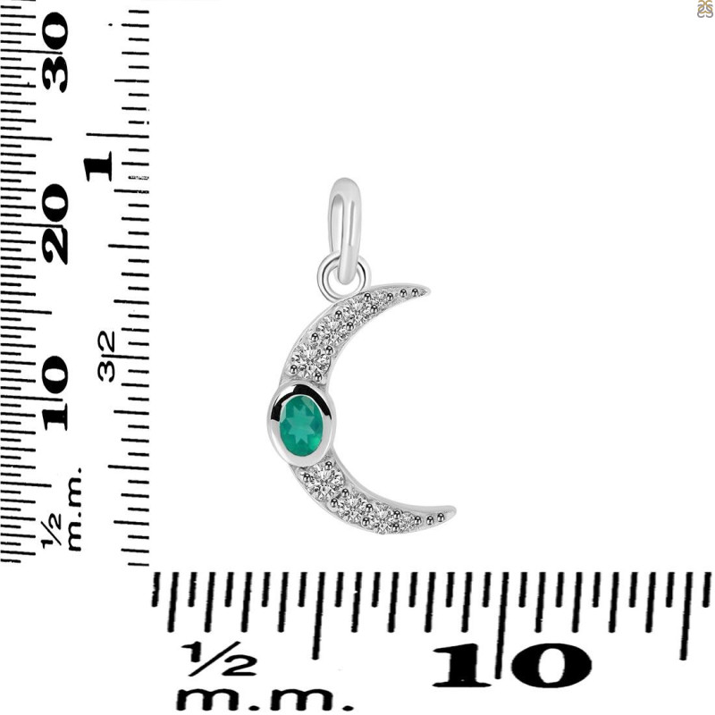 Green Onyx & White Topaz Pendant GRO-RDP-691.