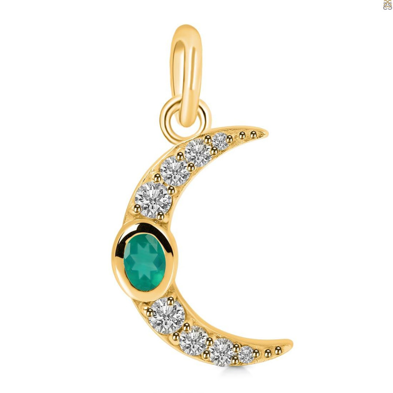 Green Onyx & White Topaz Pendant GRO-RDP-691.