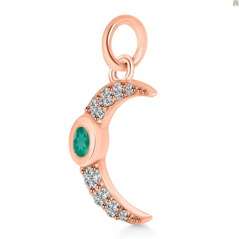 Green Onyx & White Topaz Pendant GRO-RDP-691.