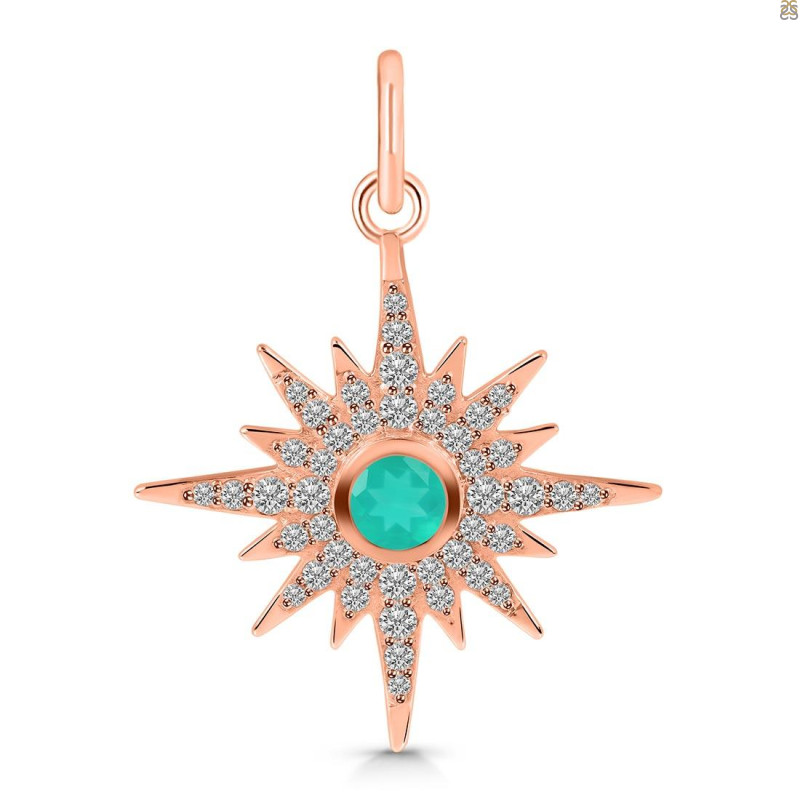 Green Onyx & White Topaz Pendant GRO-RDP-693.