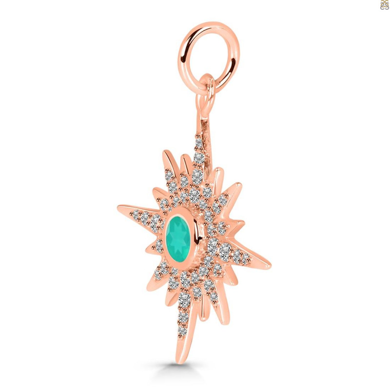 Green Onyx & White Topaz Pendant GRO-RDP-693.
