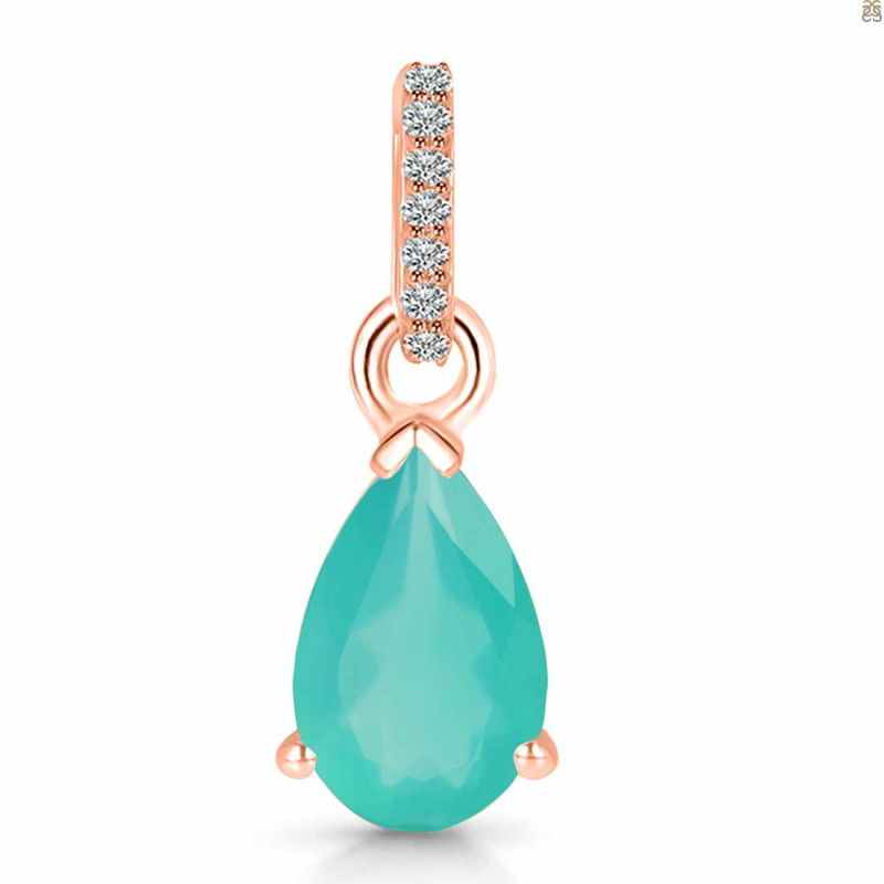 Green Onyx & White Topaz Pendant GRO-RDP-757-CZ.