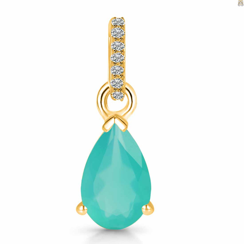 Green Onyx & White Topaz Pendant GRO-RDP-757-CZ.